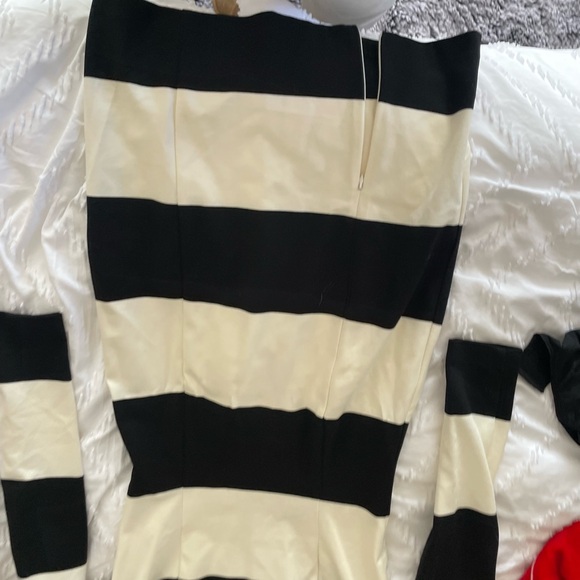 NICHOLAS Monochrome Striped Dress - Picture 2 of 13